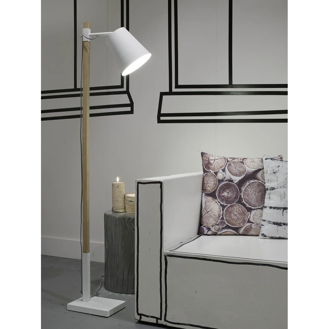 It's About Romi Lampadaire Réglable Bois Et Métal Blanc SYDNEY 4 It's About Romi Lampadaire Réglable Bois Et Métal Blanc SYDNEY – Image 2