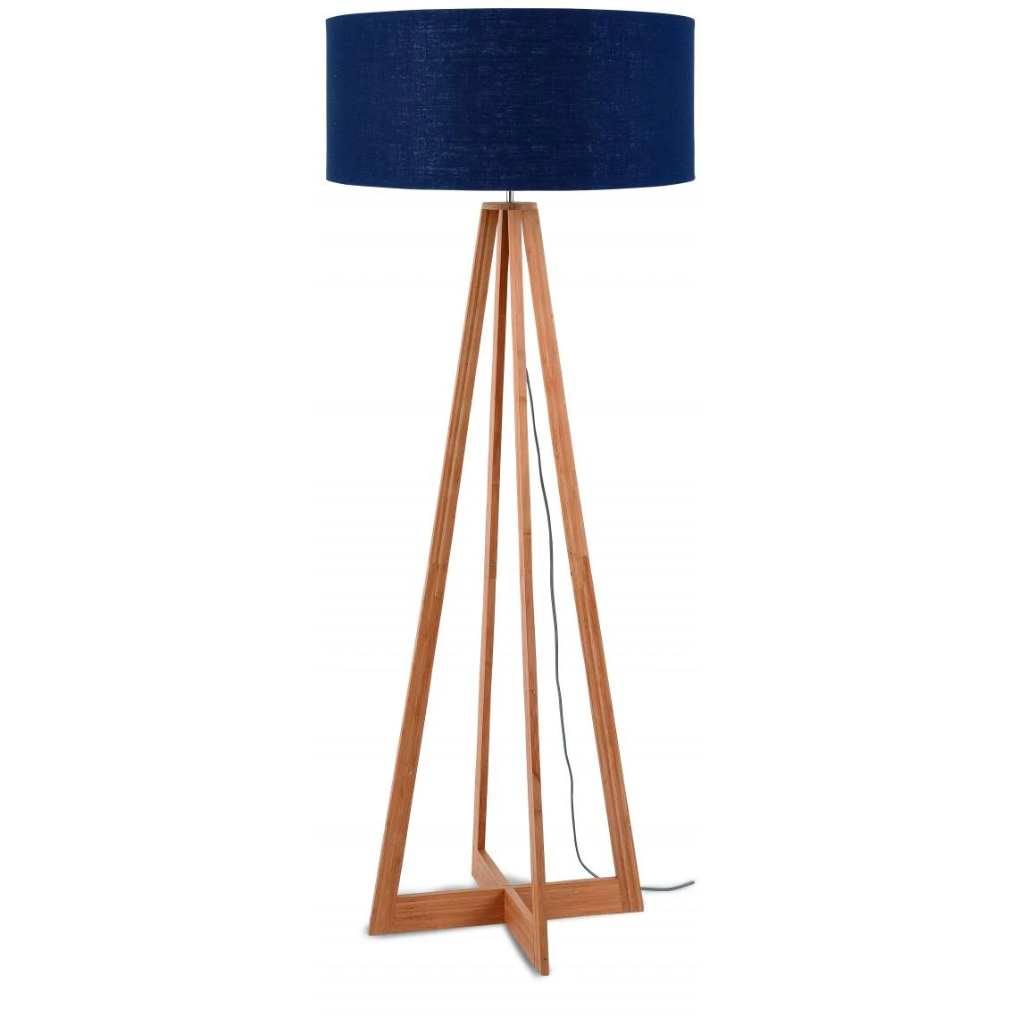 Good & Mojo Lampadaire Abat-jour Bleu Jean En Bois EVEREST 3 Good & Mojo Lampadaire Abat-jour Bleu Jean En Bois EVEREST