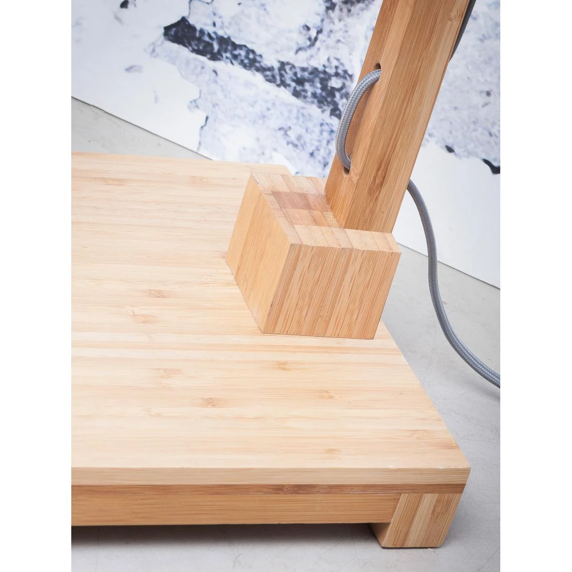 Good & Mojo Lampadaire Abat-jour Beige Tige Bambou Naturel Noir HIMALAYA 5 Good & Mojo Lampadaire Abat-jour Beige Tige Bambou Naturel Noir HIMALAYA – Image 3