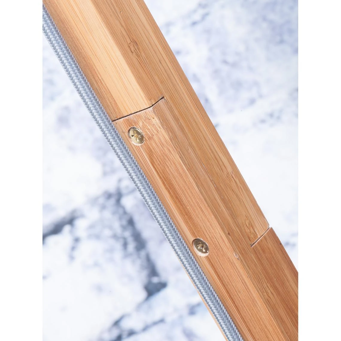 Good & Mojo Lampadaire Abat-jour Beige Tige Bambou Naturel Noir HIMALAYA 7 Good & Mojo Lampadaire Abat-jour Beige Tige Bambou Naturel Noir HIMALAYA – Image 5