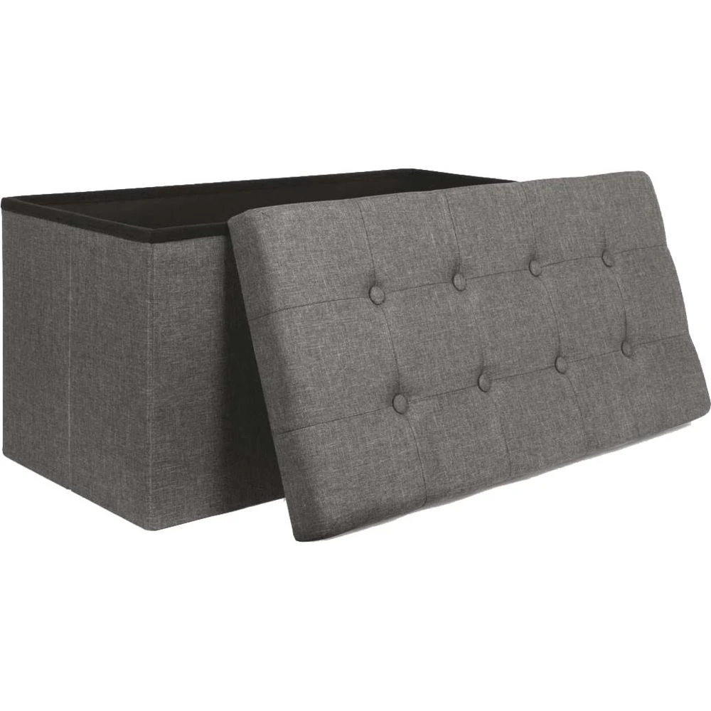 The Home Deco Factory Banc Coffre Pliable En Tissu Couvercle Capitonné Lisa Gris. 3 The Home Deco Factory Banc Coffre Pliable En Tissu Couvercle Capitonné Lisa Gris.