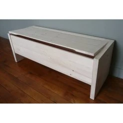 Aubry Gaspard Coffre De Rangement En Bois Brut. 8 Aubry Gaspard Coffre De Rangement En Bois Brut. -magasin Vente-unique 19389