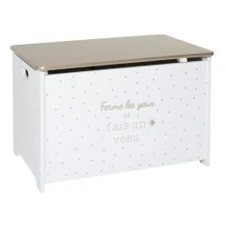 Coffre à Jouets Doré En Bois - L. 58 X L. 38 X H. 38 Cm -PEGANE-