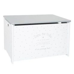 Coffre Ă Jouets Gris En Bois - L. 58 X L. 38 X H. 38 Cm -PEGANE-