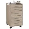FMD Armoire Mobile Avec 5 Tiroirs Chêne 2 FMD Armoire Mobile Avec 5 Tiroirs Chêne -magasin Vente-unique 4029494061447 a en hd 1