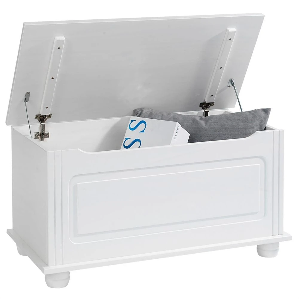 IDIMEX Coffre De Rangement BRISTOL En Pin Massif, Lasuré Blanc 4 IDIMEX Coffre De Rangement BRISTOL En Pin Massif, Lasuré Blanc – Image 2