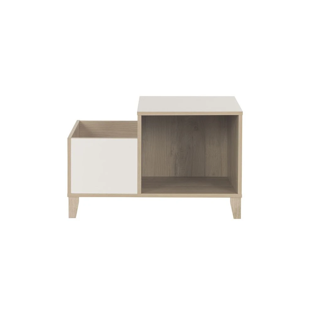 Tousmesmeubles Coffre De Rangement 1 Tiroir Gris/Bois - NOURS 4 Tousmesmeubles Coffre De Rangement 1 Tiroir Gris/Bois - NOURS – Image 2