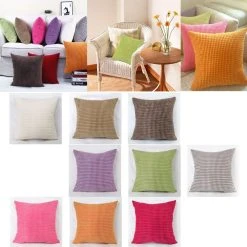 Marque Generique Taie D'oreiller Couleur Velours Côtelé Canapé Carré Housse De Cous... 10 Marque Generique Taie D'oreiller Couleur Velours Côtelé Canapé Carré Housse De Cous... -magasin Vente-unique 53038255 4 image