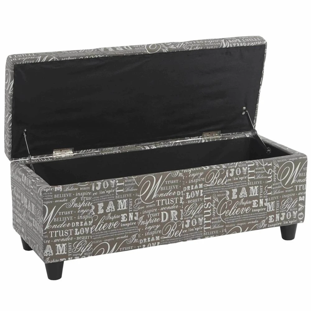 Mendler Banc/banquette/coffre De Rangement Kriens, 112x45x45cm, Tissu, Gris Wo... 5 Mendler Banc/banquette/coffre De Rangement Kriens, 112x45x45cm, Tissu, Gris Wo... – Image 3