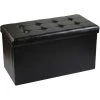 Jardindeco Banc Coffre Polyuréthane Couvercle Capitonné Noir. 2 Jardindeco Banc Coffre Polyuréthane Couvercle Capitonné Noir. -magasin Vente-unique 68885