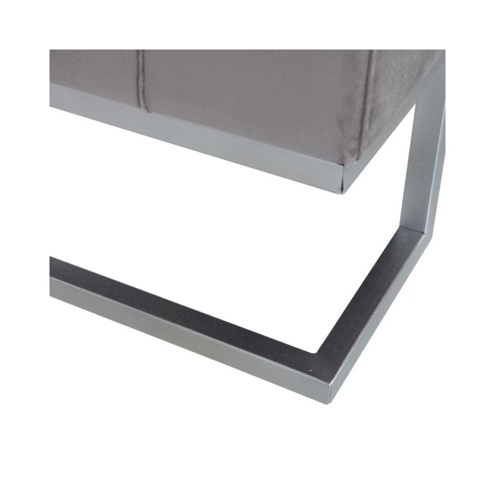 Tousmesmeubles Banquette-malle Tissu Gris/Métal Argent - ETIOR 6 Tousmesmeubles Banquette-malle Tissu Gris/Métal Argent - ETIOR – Image 4