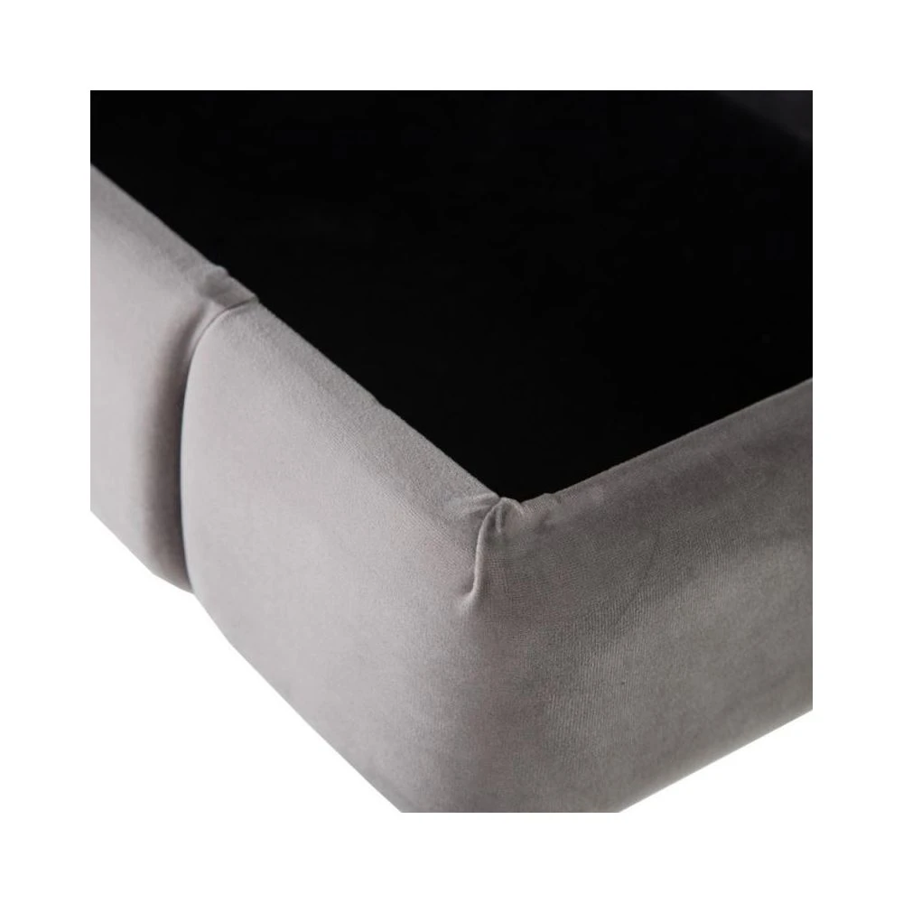 Tousmesmeubles Banquette-malle Tissu Gris/Bois Noir - ETIOR 6 Tousmesmeubles Banquette-malle Tissu Gris/Bois Noir - ETIOR – Image 4