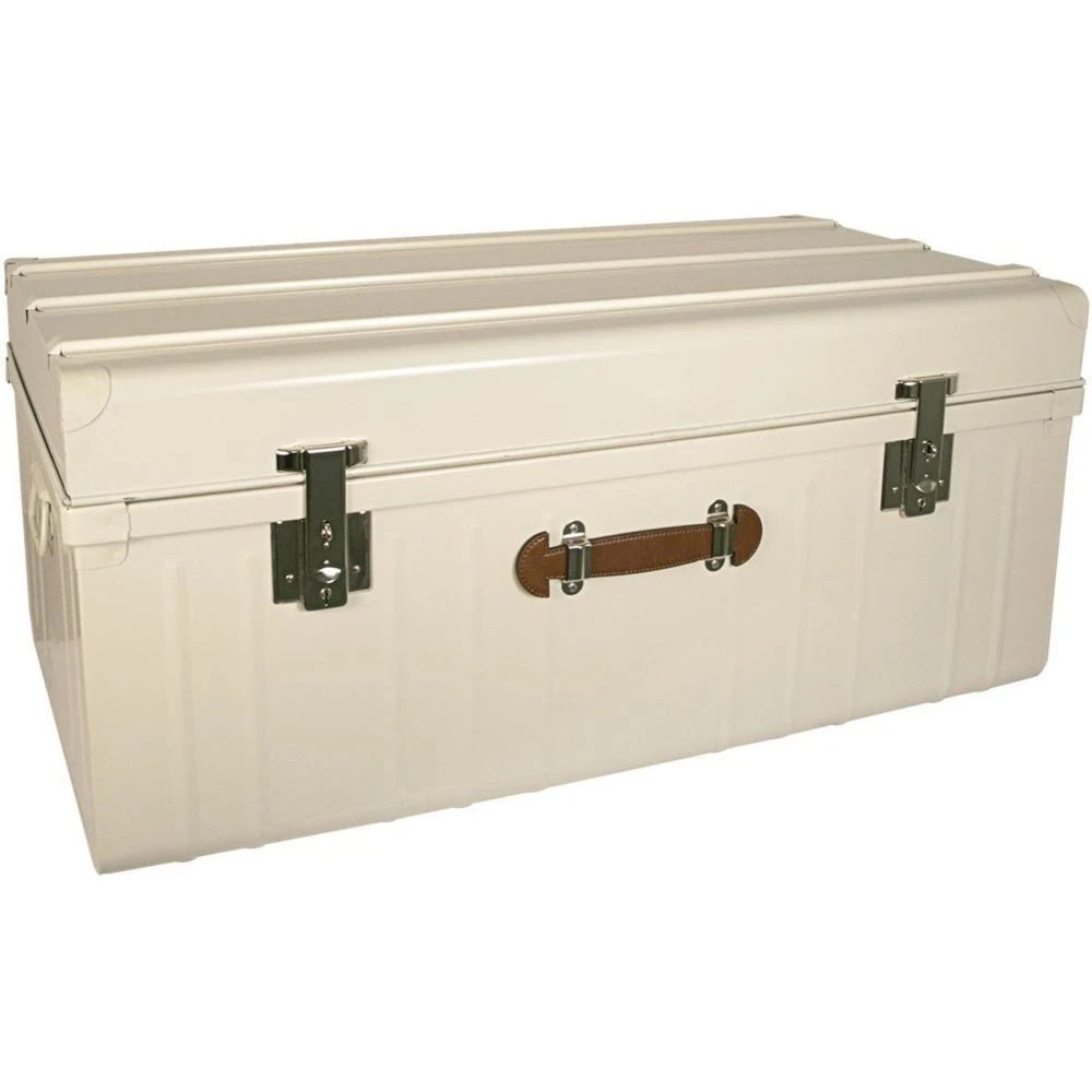 PIERRE HENRY Malle Métallique Blanc Perle Avec Poignée Polyuréthane 265 Litres. 3 PIERRE HENRY Malle Métallique Blanc Perle Avec Poignée Polyuréthane 265 Litres.