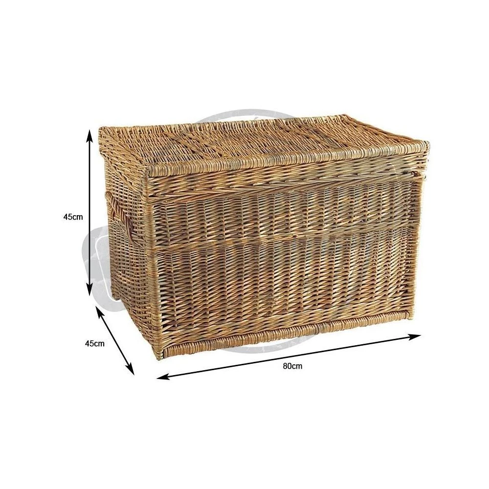 Aubry Gaspard Malle De Rangement En Osier Buff 80 X 45 X 45 Cm. 4 Aubry Gaspard Malle De Rangement En Osier Buff 80 X 45 X 45 Cm. – Image 2