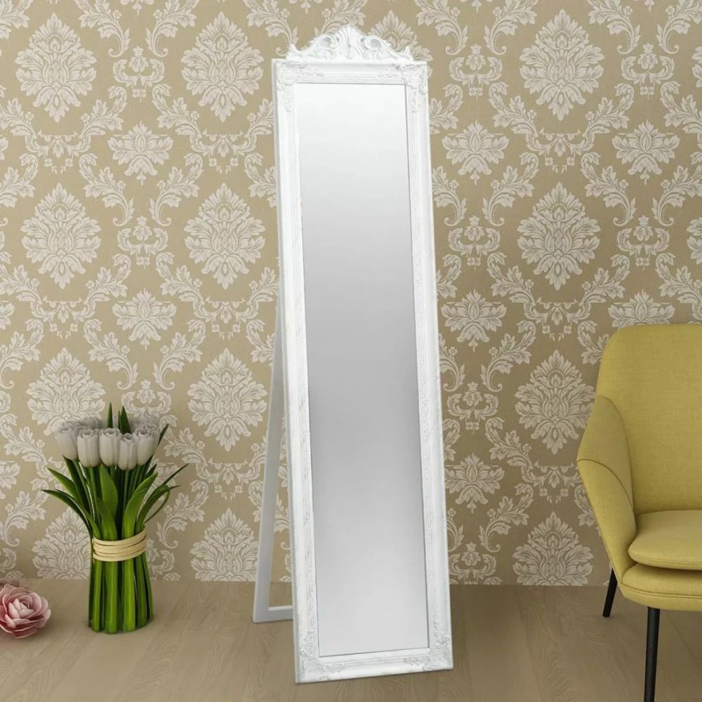 VidaXL Miroir Sur Pied Style Baroque 160 X 40 Cm Blanc 4 VidaXL Miroir Sur Pied Style Baroque 160 X 40 Cm Blanc – Image 2