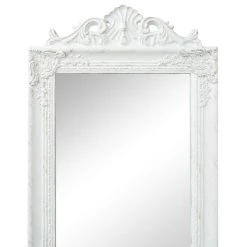 VidaXL Miroir Sur Pied Style Baroque 160 X 40 Cm Blanc 9 VidaXL Miroir Sur Pied Style Baroque 160 X 40 Cm Blanc -magasin Vente-unique 8718475525738 g en hd 2
