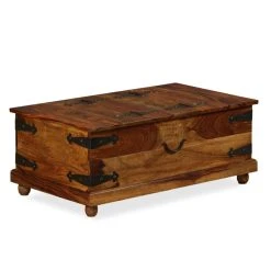 VidaXL Coffre De Rangement Bois Massif De Sesham 90 X 50 X 35 Cm 9 VidaXL Coffre De Rangement Bois Massif De Sesham 90 X 50 X 35 Cm -magasin Vente-unique 8718475528227 g en hd 2