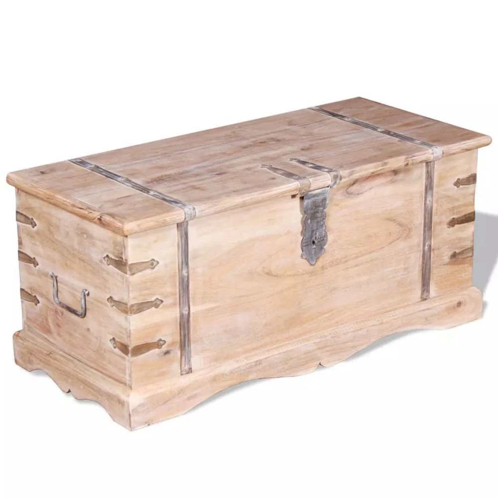 VidaXL Coffre De Rangement Bois D'Acacia 3 VidaXL Coffre De Rangement Bois D'Acacia