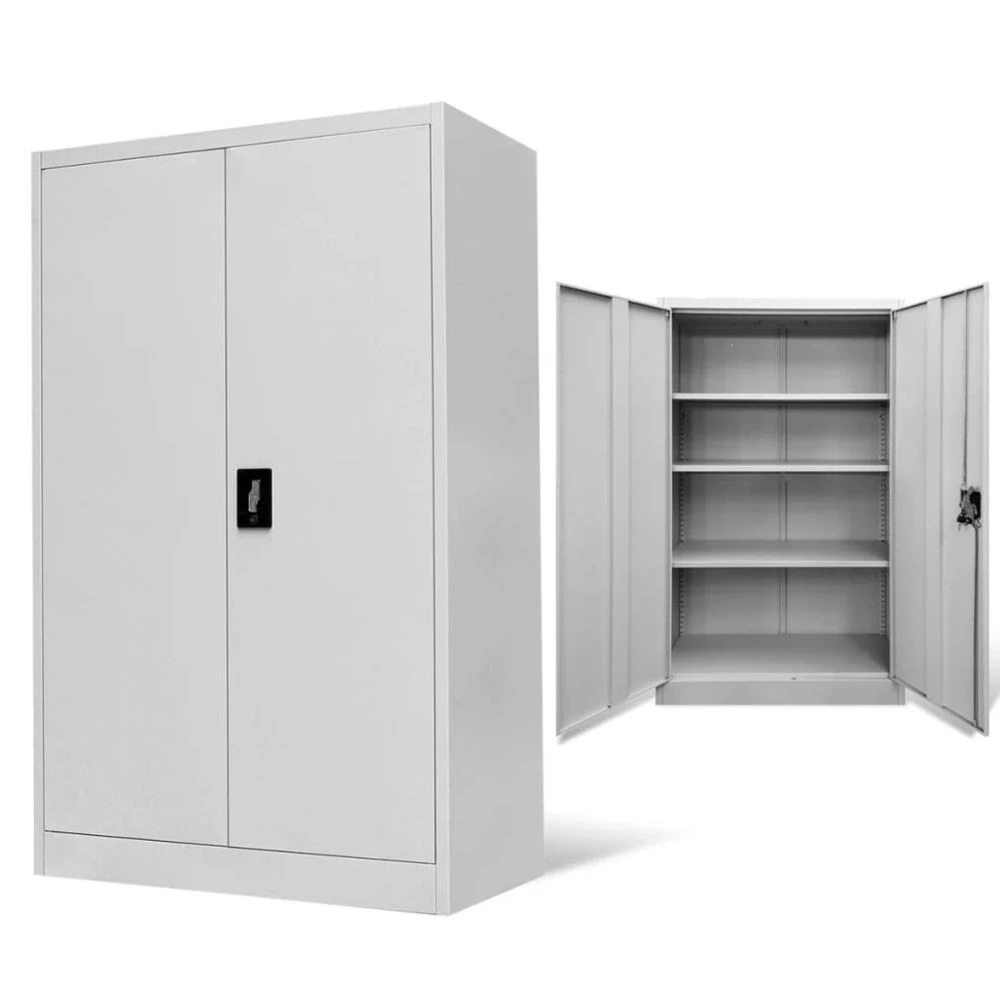 VidaXL Armoire De Bureau 90x40x140 Cm Acier Gris 3 VidaXL Armoire De Bureau 90x40x140 Cm Acier Gris