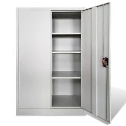 VidaXL Armoire De Bureau 90x40x140 Cm Acier Gris 10 VidaXL Armoire De Bureau 90x40x140 Cm Acier Gris -magasin Vente-unique 8718475556602 g en hd 3
