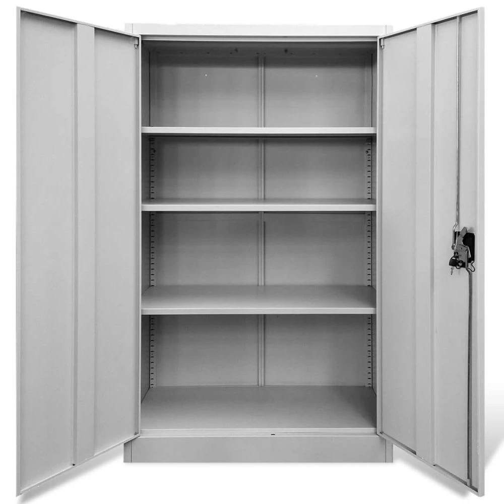VidaXL Armoire De Bureau 90x40x140 Cm Acier Gris 7 VidaXL Armoire De Bureau 90x40x140 Cm Acier Gris – Image 5
