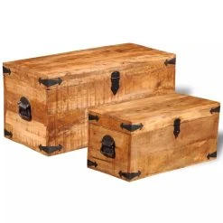 VidaXL Coffre De Rangement 2 Pcs Bois Massif De Manguier -magasin Vente-unique 8718475916109 g en hd 3