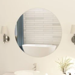 VidaXL Miroir Rond Sans Cadre 80 Cm Verre