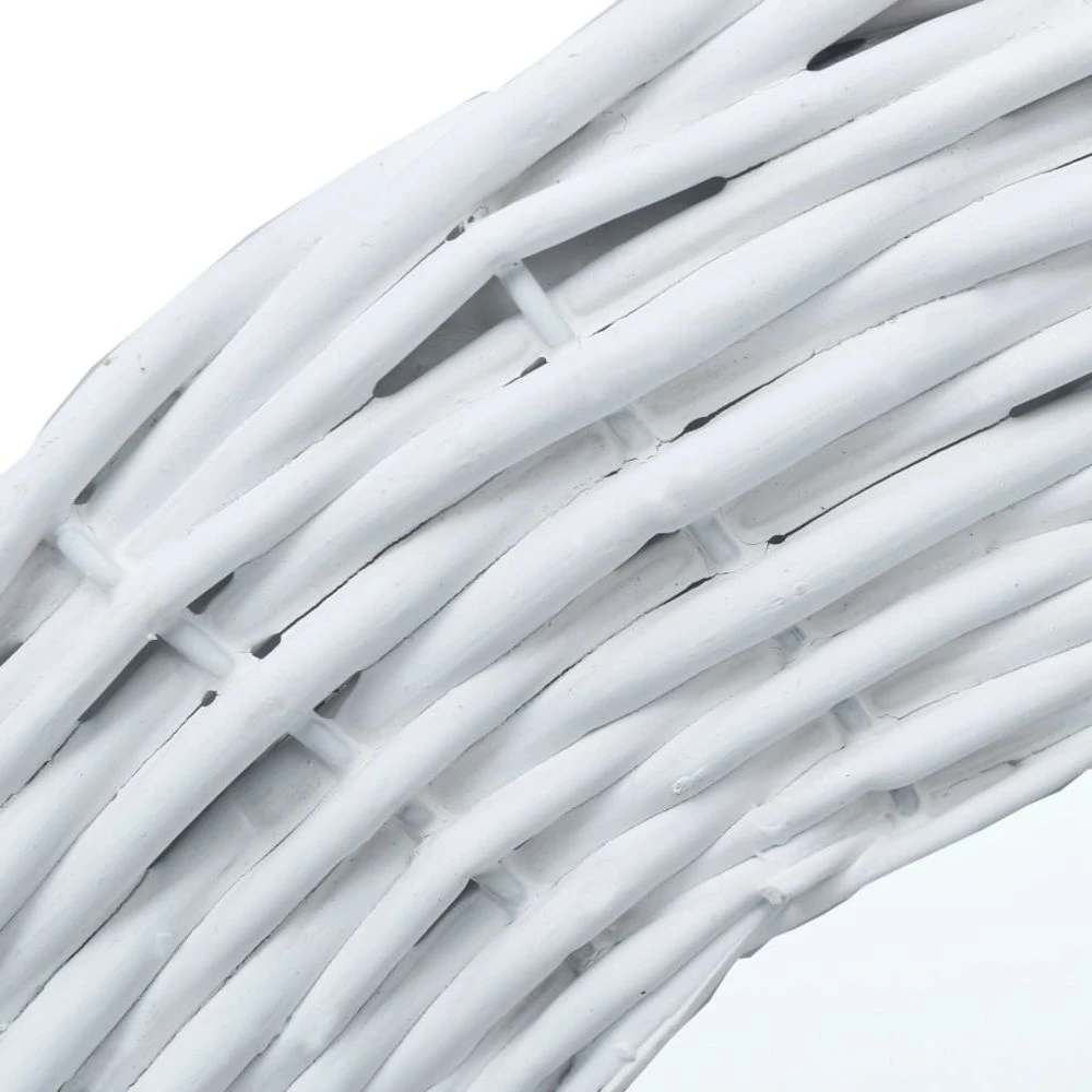 VidaXL Miroir Blanc 50 Cm Osier 5 VidaXL Miroir Blanc 50 Cm Osier – Image 3