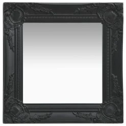 VidaXL Miroir Mural Style Baroque 40x40 Cm Noir