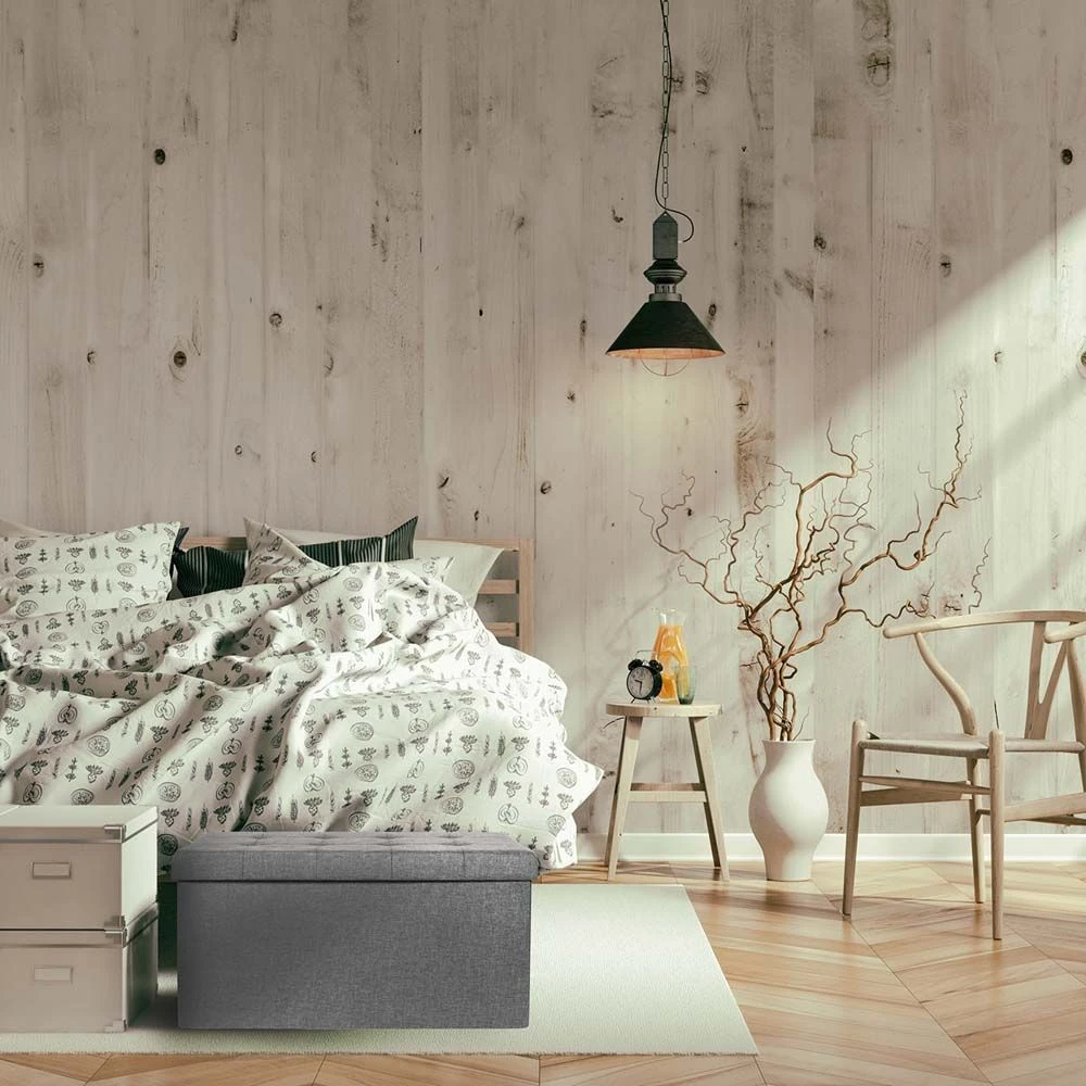 The Home Deco Factory Banc Coffre Pliable En Tissu Couvercle Capitonné Lisa Gris. 5 The Home Deco Factory Banc Coffre Pliable En Tissu Couvercle Capitonné Lisa Gris. – Image 3