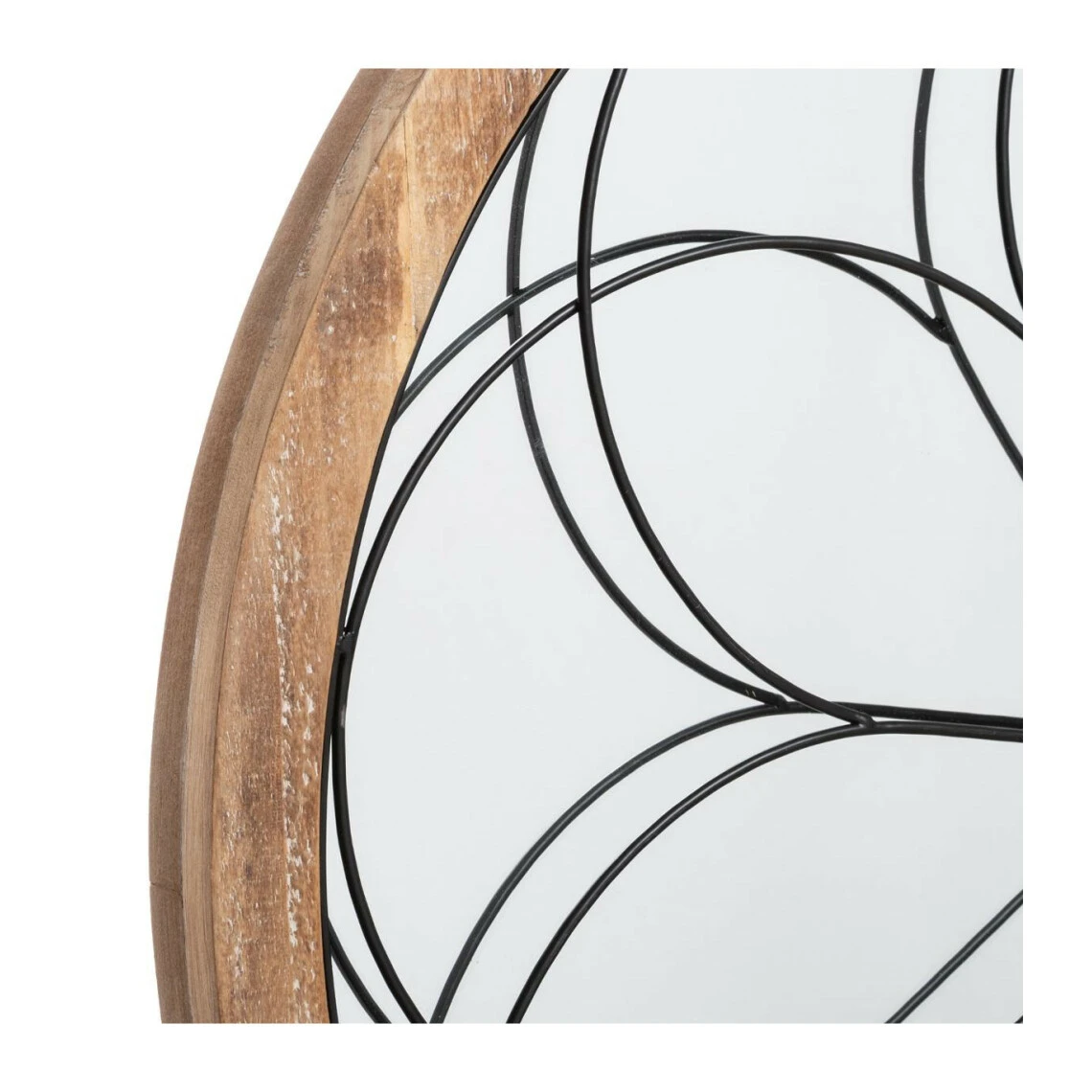Atmosphera, Createur D'Interieur Atmosphera - Miroir Mural Rosace En Métal Et Bois D 64 Cm 4 Atmosphera, Createur D'Interieur Atmosphera - Miroir Mural Rosace En Métal Et Bois D 64 Cm – Image 2