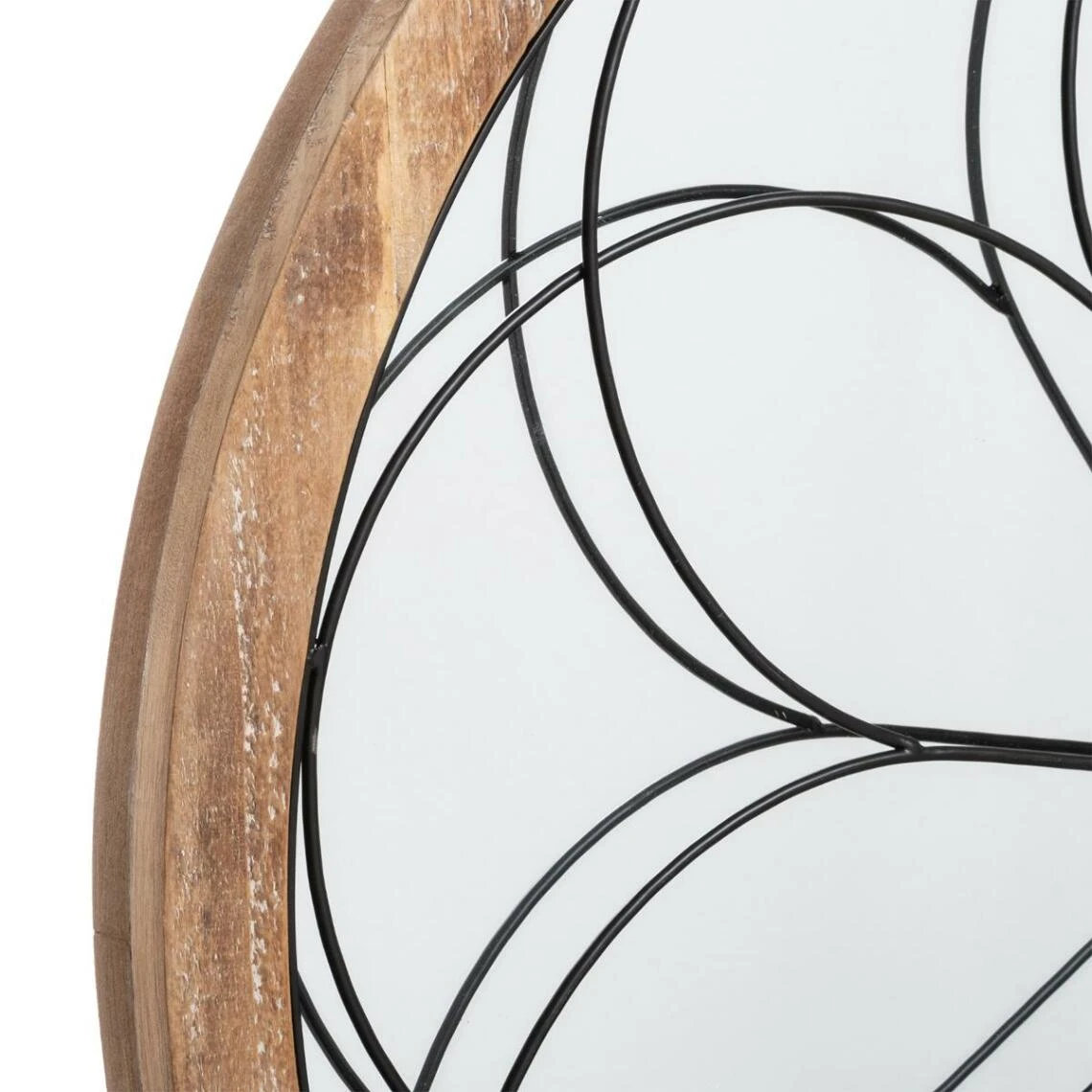 Atmosphera, Createur D'Interieur Atmosphera - Miroir Mural Rosace En Métal Et Bois D 64 Cm 5 Atmosphera, Createur D'Interieur Atmosphera - Miroir Mural Rosace En Métal Et Bois D 64 Cm – Image 3