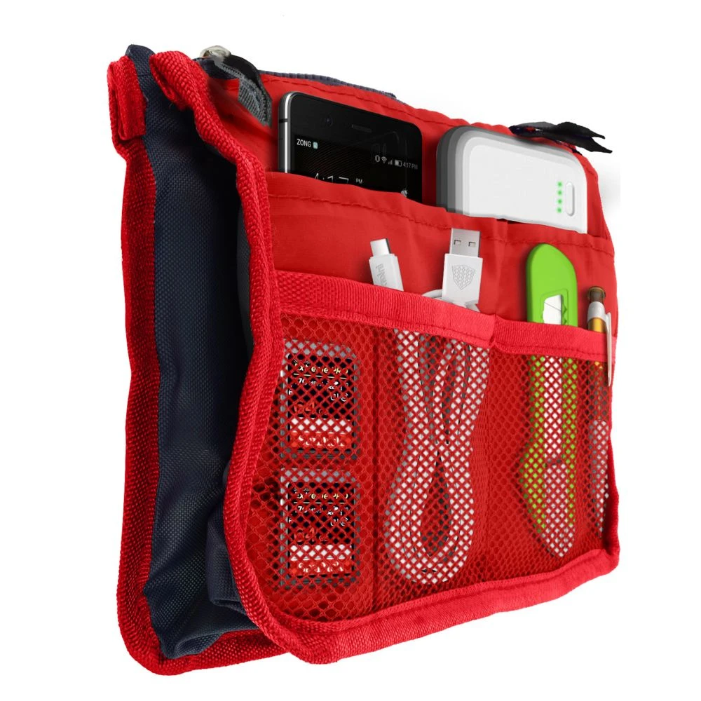 Avizar Pochette Rangement Multi-compartiments Rétractable Anses Courtes Roug... 4 Avizar Pochette Rangement Multi-compartiments Rétractable Anses Courtes Roug... – Image 2