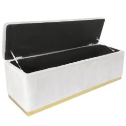 MENZZO Banc Coffre Alexandrie Velours Blanc Pied Or 8 MENZZO Banc Coffre Alexandrie Velours Blanc Pied Or -magasin Vente-unique banc coffre alexandrie velours blanc pied or 7930569 20060063 1200x1200