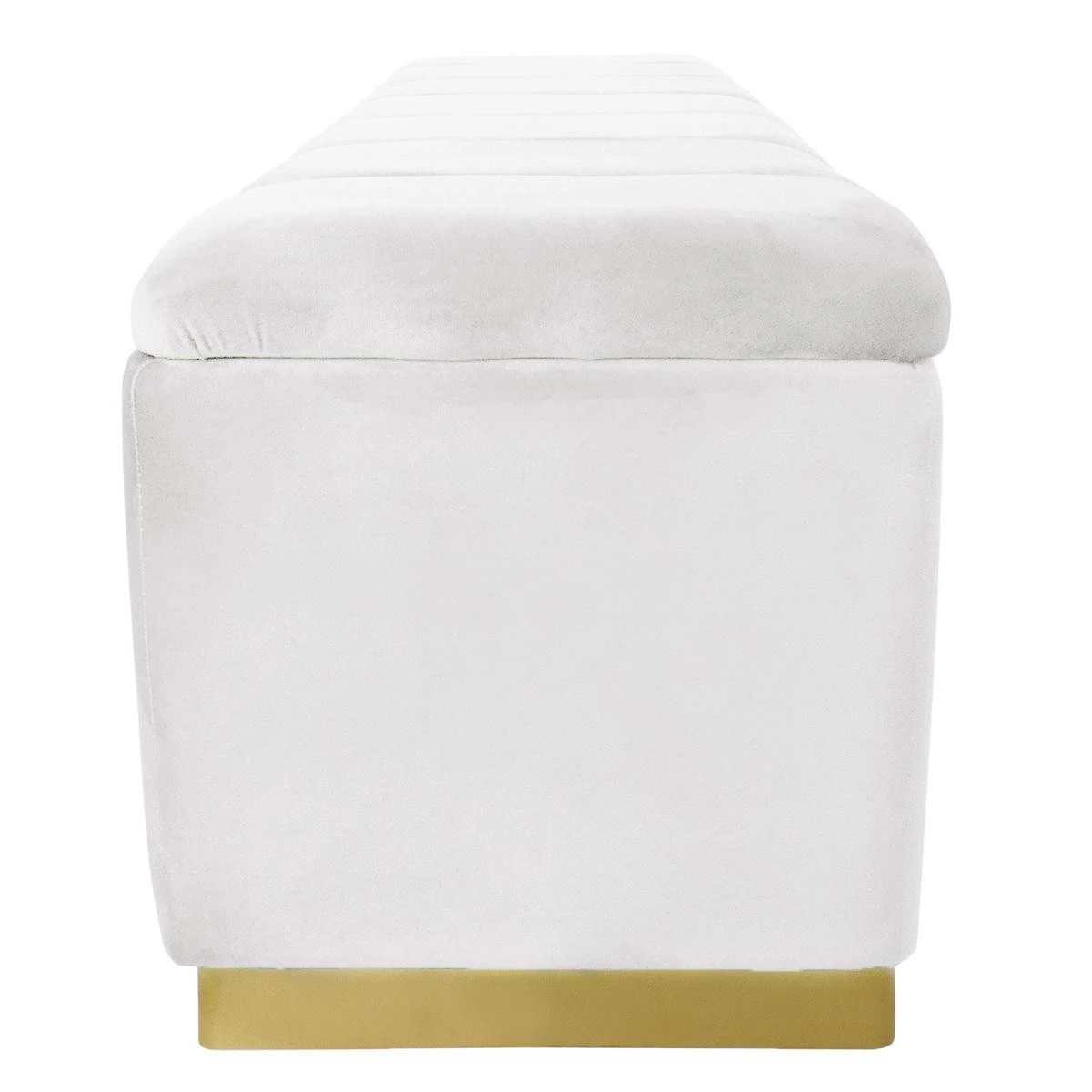 MENZZO Banc Coffre Alexandrie Velours Blanc Pied Or 6 MENZZO Banc Coffre Alexandrie Velours Blanc Pied Or – Image 4