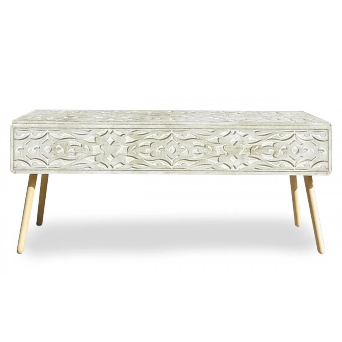 MENZZO Bout De Lit Jadida Blanc Et Or 4 MENZZO Bout De Lit Jadida Blanc Et Or – Image 2