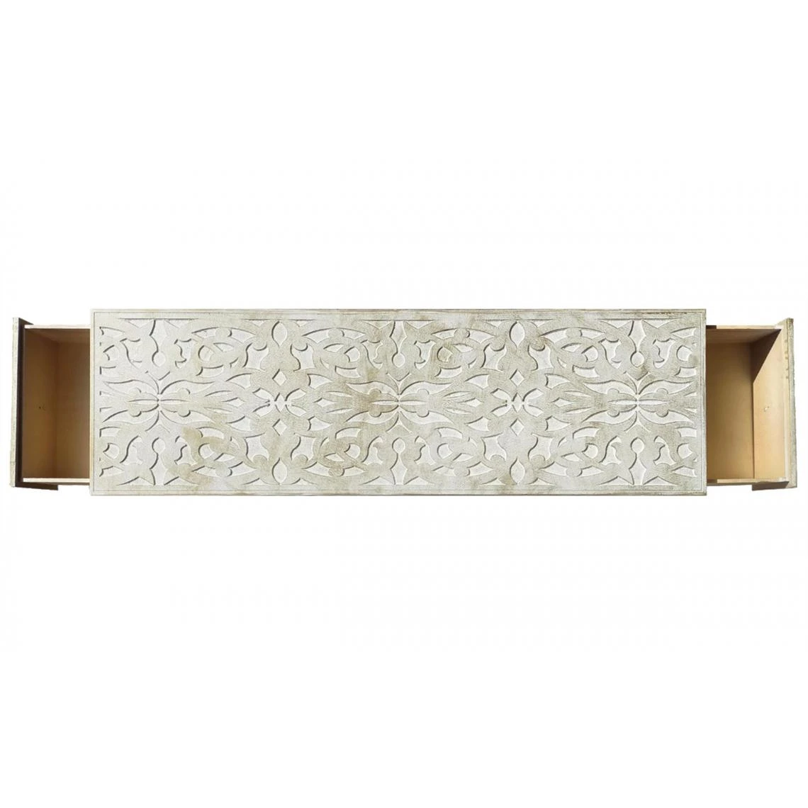 MENZZO Bout De Lit Jadida Blanc Et Or 6 MENZZO Bout De Lit Jadida Blanc Et Or – Image 4