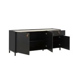 GAMI Buffet 3 Portes Et 1 Tiroir 160x45x79 Cm Noir - AMSTY -magasin Vente-unique buffet 3 portes et 1 tiroir 160x45x79 cm noir amsty 9367143 24500455 455 1140x1140