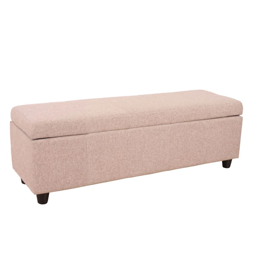 Mendler Banc/banquette/coffre De Rangement Kriens, 112x45x45cm, Tissu, Beige 4 Mendler Banc/banquette/coffre De Rangement Kriens, 112x45x45cm, Tissu, Beige – Image 2