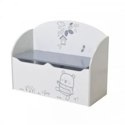 Dansmamaison Coffre à Jouets Blanc/Gris - NOURS - L 69 X L 29 X H 54 Cm -magasin Vente-unique coffre a jouets blancgris nours l 69 x l 29 x h 54 cm 9144465 23870605 1140x1140