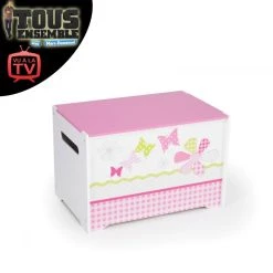 Worlds Apart Coffre à Jouets Patchwork 60x39x39 Rose WORL230004