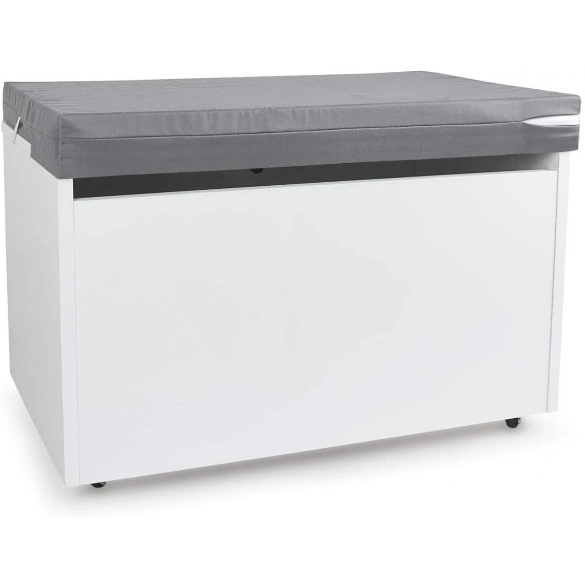 Leomark Coffre à Jouets XXL Sur Roulettes Blanc Avec Coussin 3 Leomark Coffre à Jouets XXL Sur Roulettes Blanc Avec Coussin