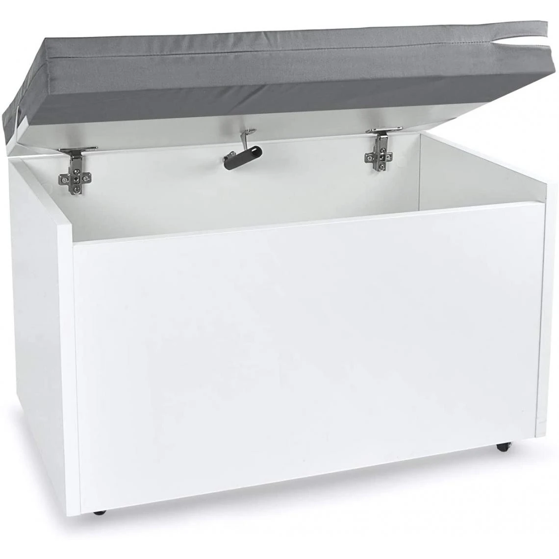 Leomark Coffre à Jouets XXL Sur Roulettes Blanc Avec Coussin 4 Leomark Coffre à Jouets XXL Sur Roulettes Blanc Avec Coussin – Image 2