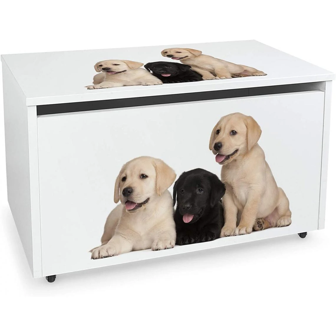 Leomark Coffre à Jouets XXL Sur Roulettes: Chiens 3 Leomark Coffre à Jouets XXL Sur Roulettes: Chiens