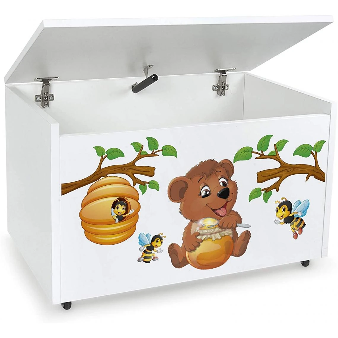 Leomark Coffre à Jouets XXL Sur Roulettes: Ours Et Abeilles 3 Leomark Coffre à Jouets XXL Sur Roulettes: Ours Et Abeilles