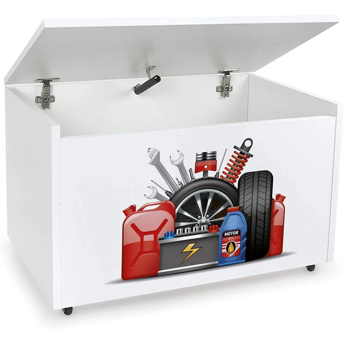 Leomark Coffre à Jouets XXL Sur Roulettes: Service De Voiture 4 Leomark Coffre à Jouets XXL Sur Roulettes: Service De Voiture – Image 2