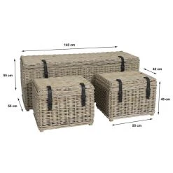 Vente-unique Lot De 3 Malles De Rangement En Kubu Et Acajou BORAMA - L140 X P55 X H... 10 Vente-unique Lot De 3 Malles De Rangement En Kubu Et Acajou BORAMA - L140 X P55 X H... -magasin Vente-unique coffre borama 11754222 31008208 1140x1140