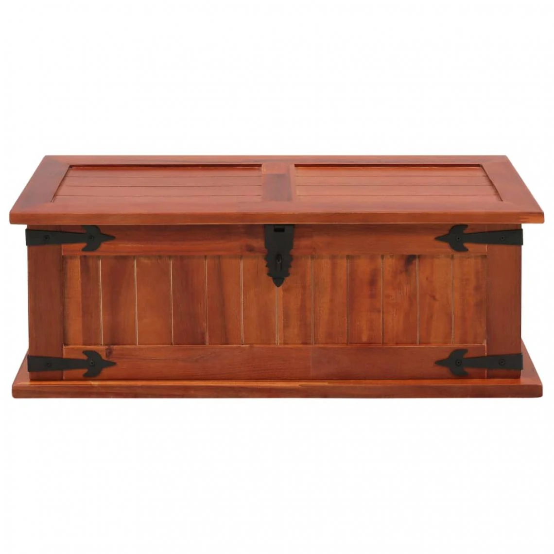 Chunhelife Coffre De Rangement 60x25x22 Cm Bois D'acacia Solide 7 Chunhelife Coffre De Rangement 60x25x22 Cm Bois D'acacia Solide – Image 5