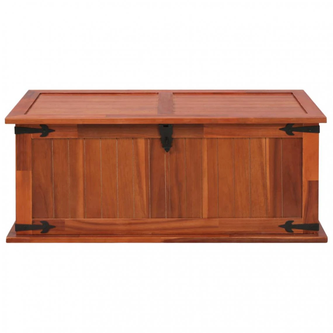 Chunhelife Coffre De Rangement 90x45x40 Cm Bois D'acacia Solide 7 Chunhelife Coffre De Rangement 90x45x40 Cm Bois D'acacia Solide – Image 5