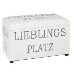 Pegane Coffre De Rangement Coloris Blanc En MDF Et Tissu - Dim : L65 X P40 X ...